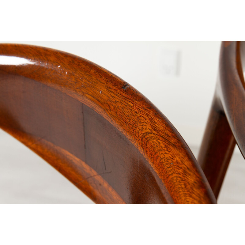 Set of 6 vintage mahogany and cow horn chairs, Denmark 1940