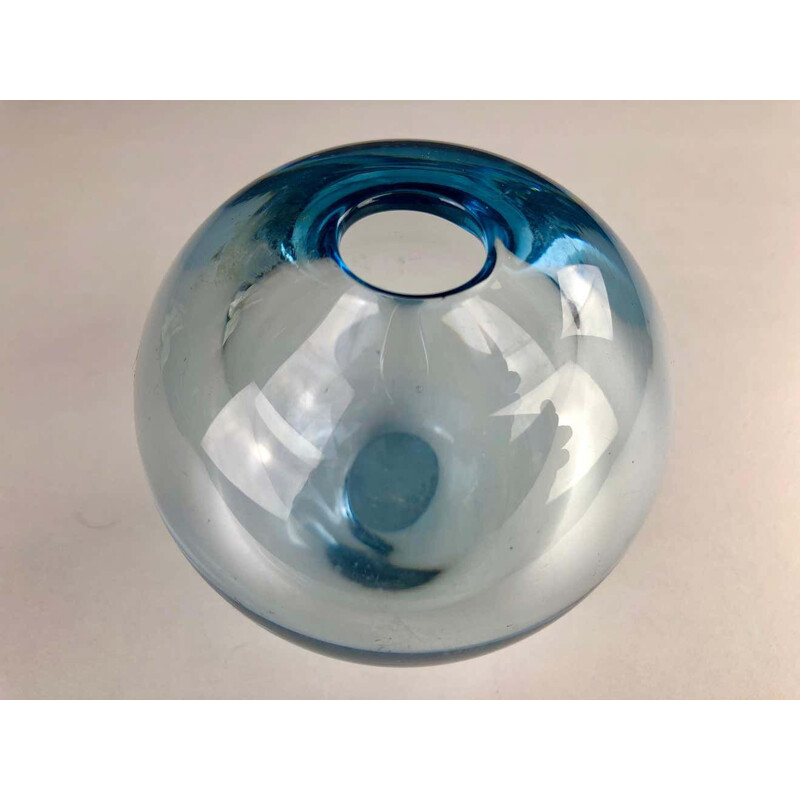 Vintage hand-blown glass vase by Per Lütken for Holmegaard, Denmark 1950