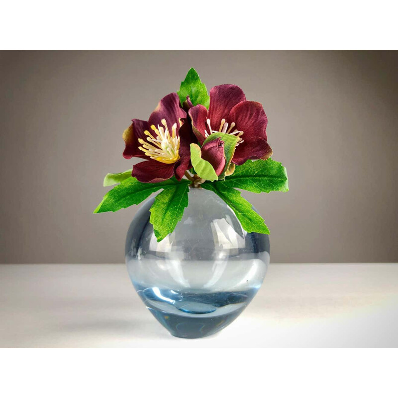 Vintage hand-blown glass vase by Per Lütken for Holmegaard, Denmark 1950