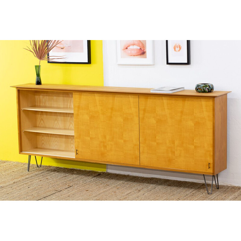 Enfilade scandinave vintage en bois clair, 1960