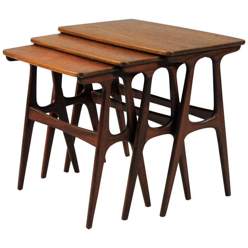 Danish vintage nesting tables in teak, 1960s