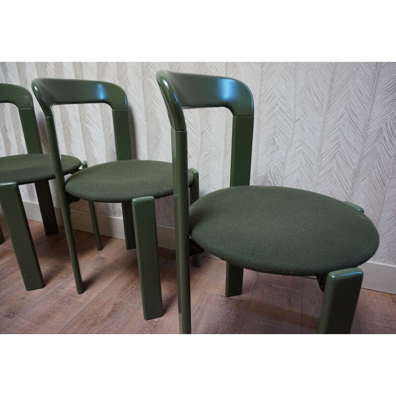 Ensemble de 4 chaises empilables vintage modèle 33 par Bruno Rey, 1970