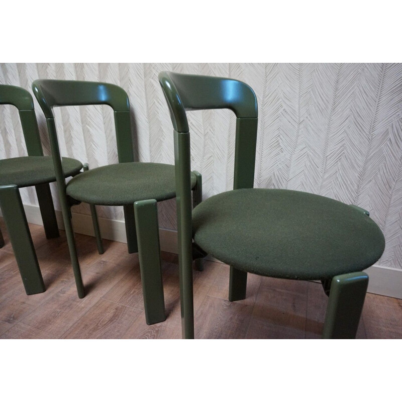 Set of 4 vintage model 33 stacking chairs by Bruno Rey, 1970s