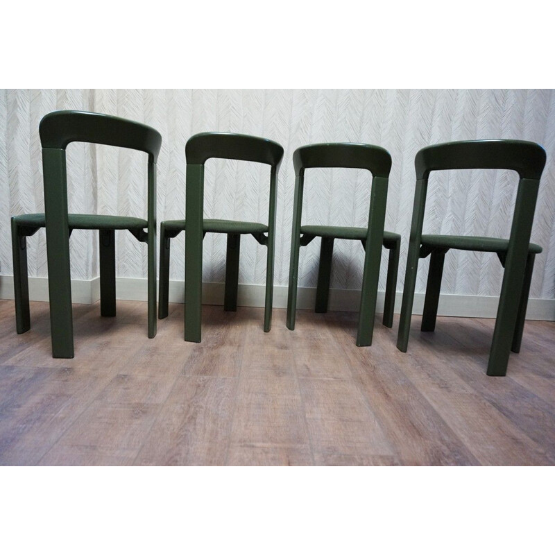 Set of 4 vintage model 33 stacking chairs by Bruno Rey, 1970s