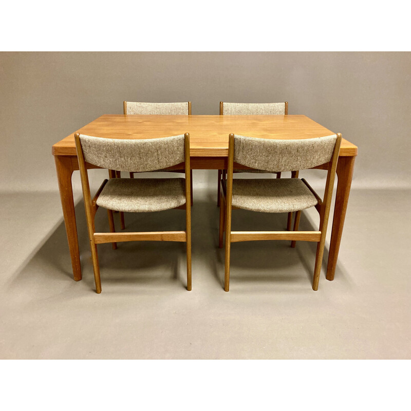 Scandinavian vintage dining set by Erick Buck, 1950