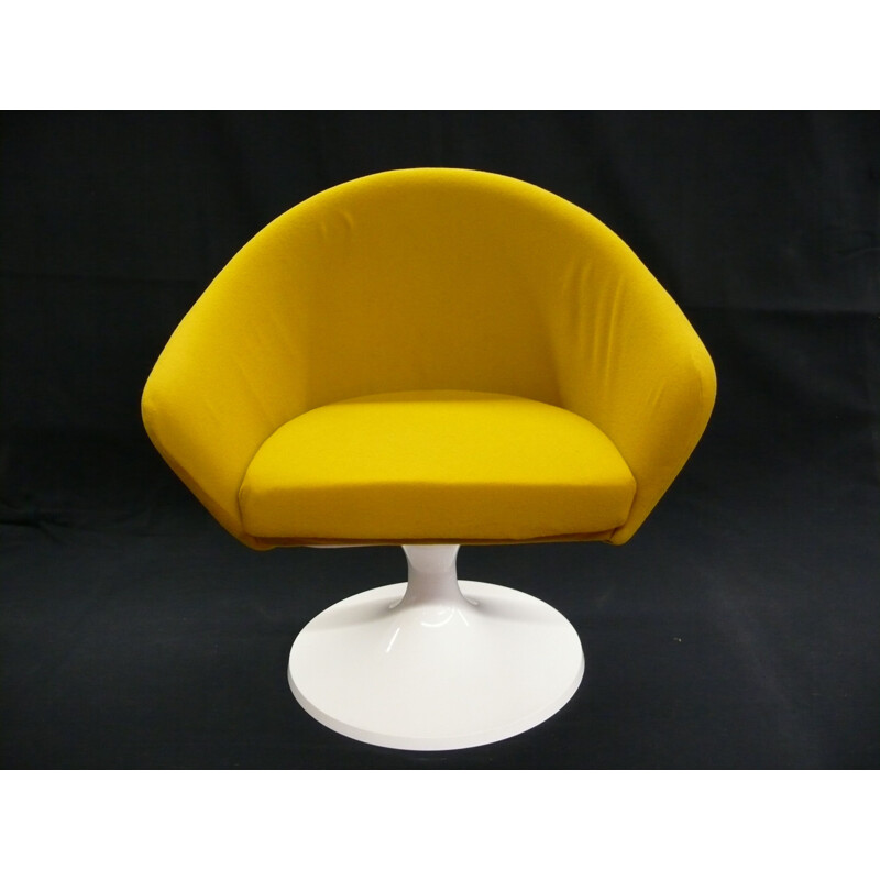 Pair of kid armchairs with mustard fabric - 1960s