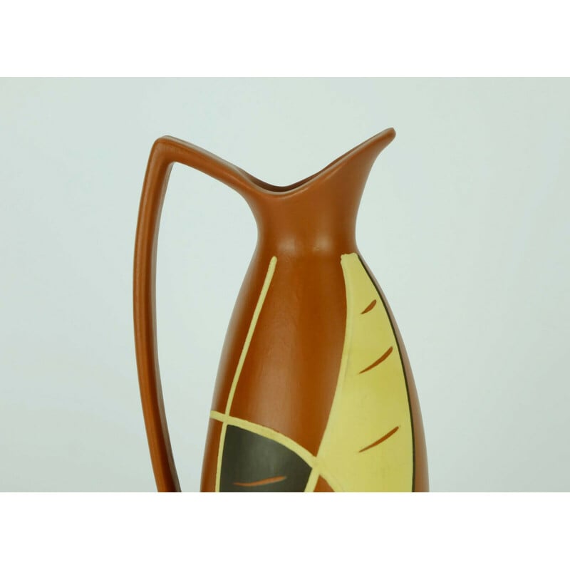 Vase de forme et de décor organiques vintage par Sawa-Keramik, 1950