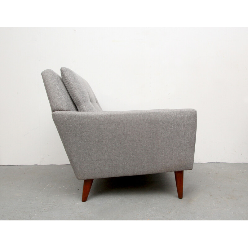 Danish restored chair in grey fabric - 1950s