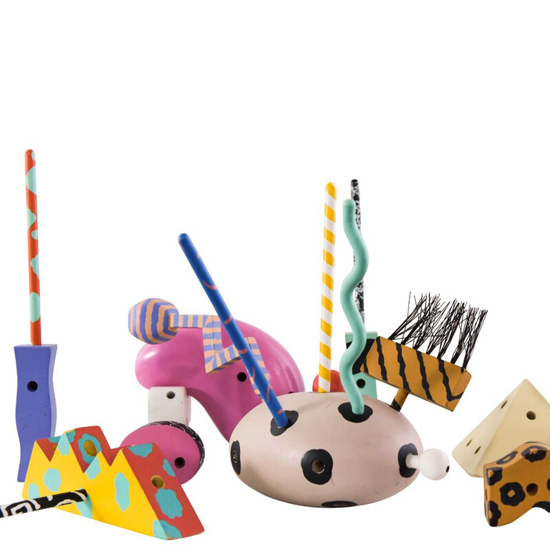 Vintage Memphis wooden toys by Byron Glaser & Sandra Higashi for the Moma, New York