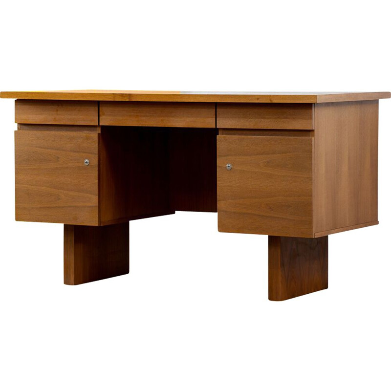 Bureau scandinave vintage en bois clair, 1960