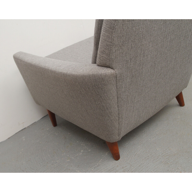 Danish restored chair in grey fabric - 1950s