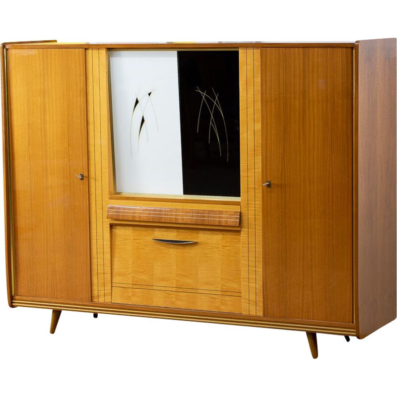 Armoire scandinave vintage en bois clair avec deux portes, 1960