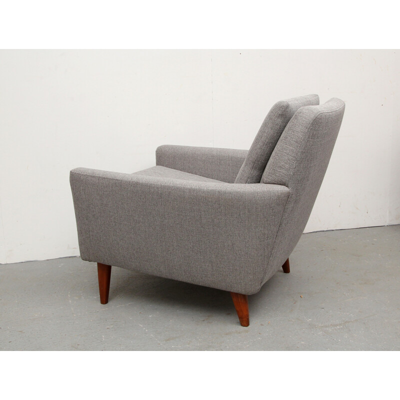 Danish restored chair in grey fabric - 1950s