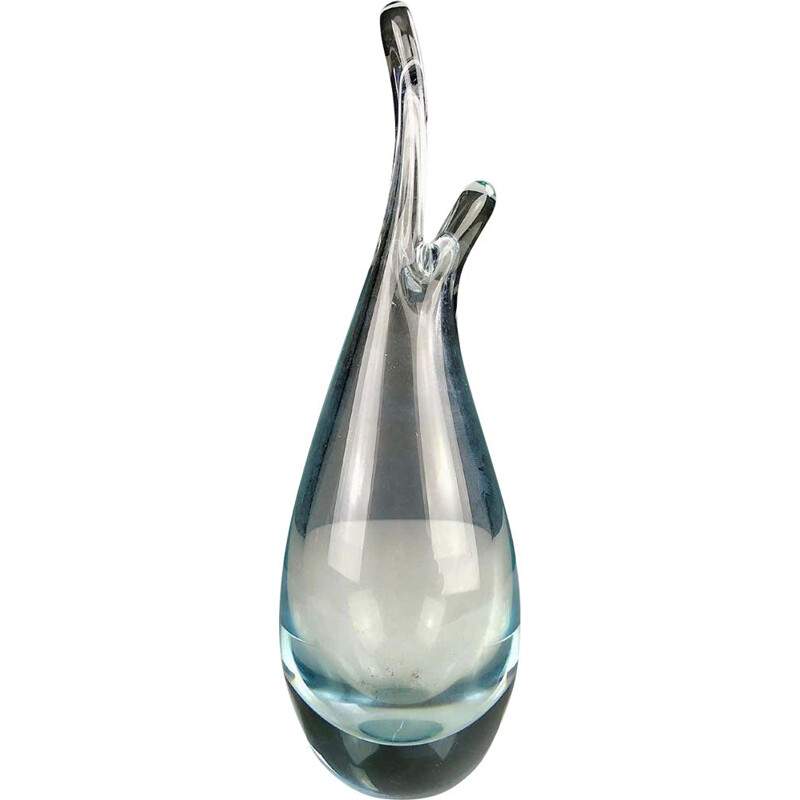 Vintage Vase aus mundgeblasenem Glas von Per Lütken für Holmegaard, Dänemark 1950