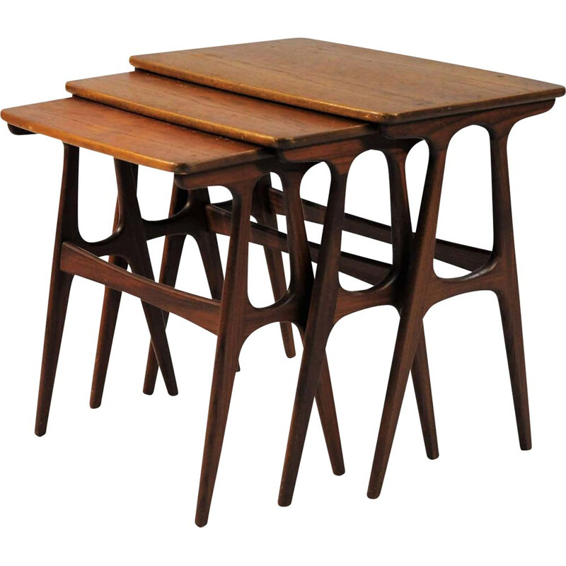 Danish vintage nesting tables in teak, 1960s