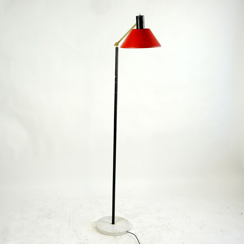 Vintage Italiaanse koperen vloerlamp van Stilux Milano, 1950