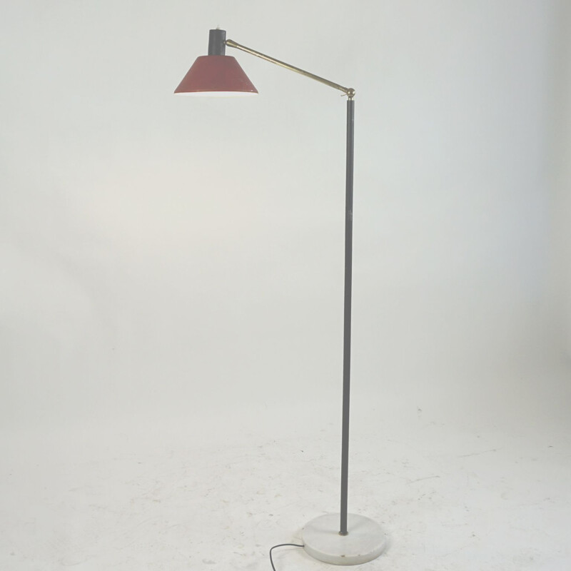 Vintage Italiaanse koperen vloerlamp van Stilux Milano, 1950