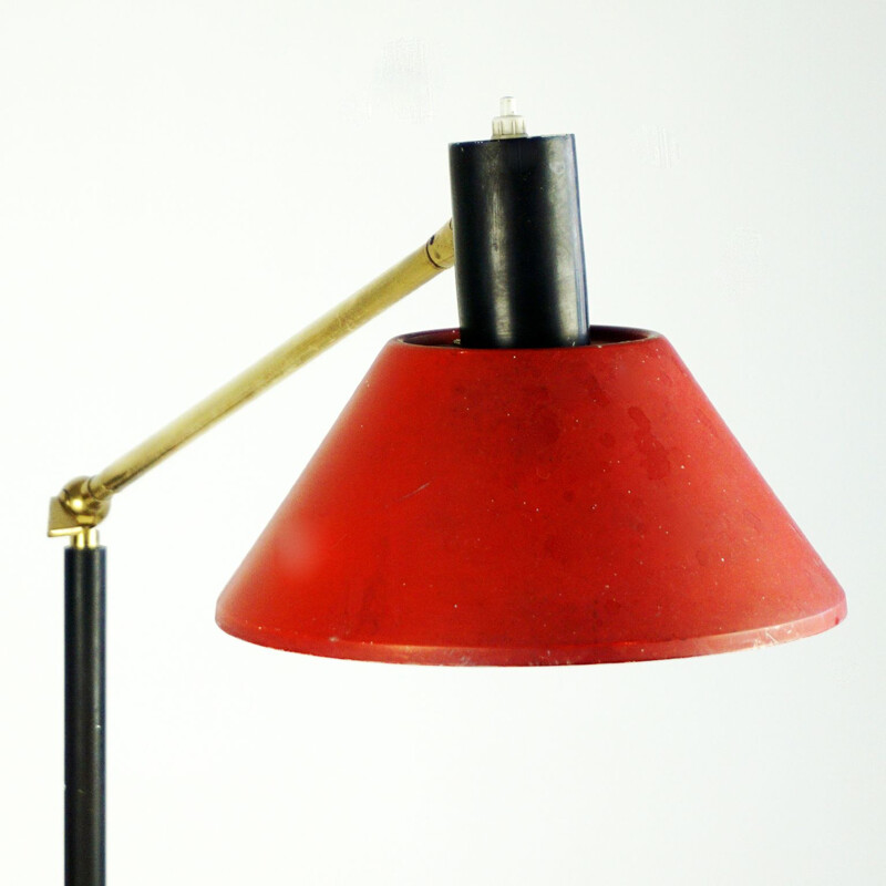 Lámpara de pie italiana de latón de Stilux Milano, 1950