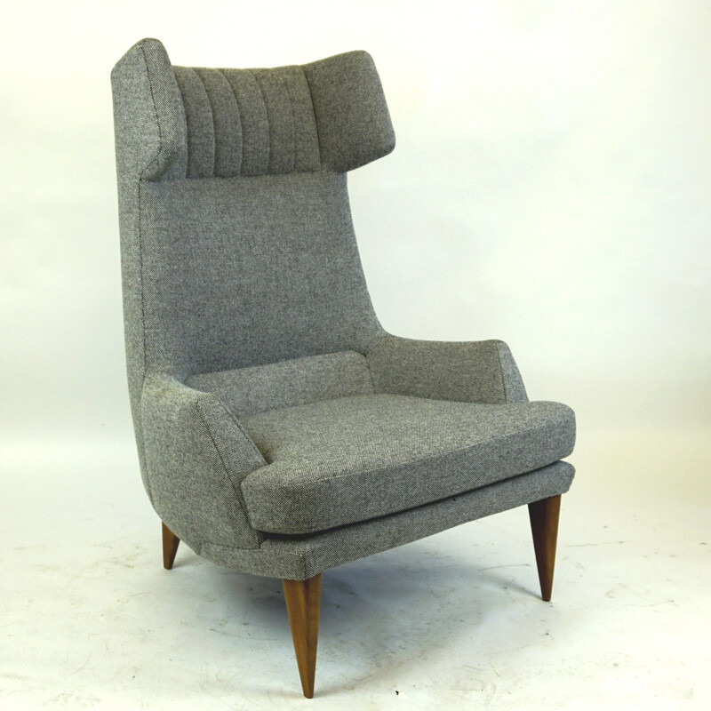 Grijze vintage fauteuil van Oswald Haerdtl, Oostenrijk