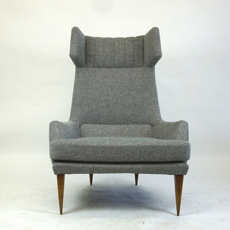 Grey vintage armchair by Oswald Haerdtl, Austria