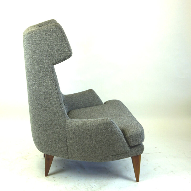 Cadeira de braços cinzenta vintage por Oswald Haerdtl, Áustria