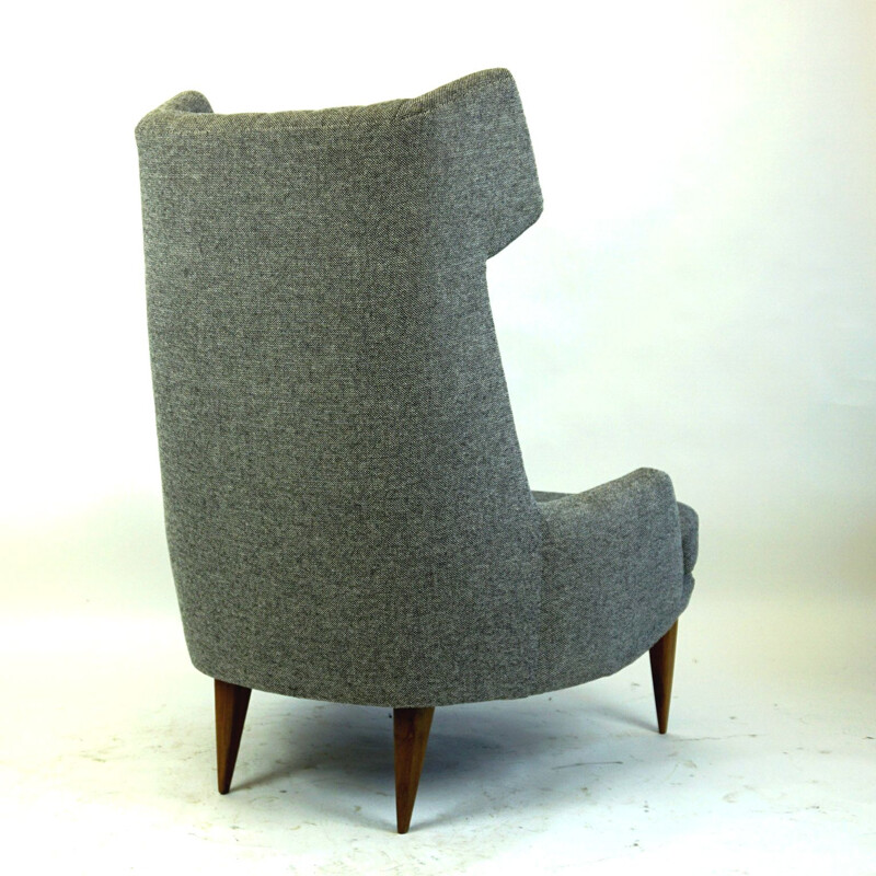 Cadeira de braços cinzenta vintage por Oswald Haerdtl, Áustria
