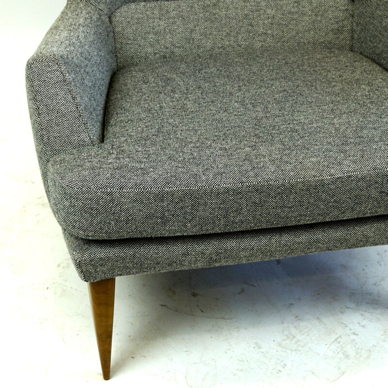 Grey vintage armchair by Oswald Haerdtl, Austria