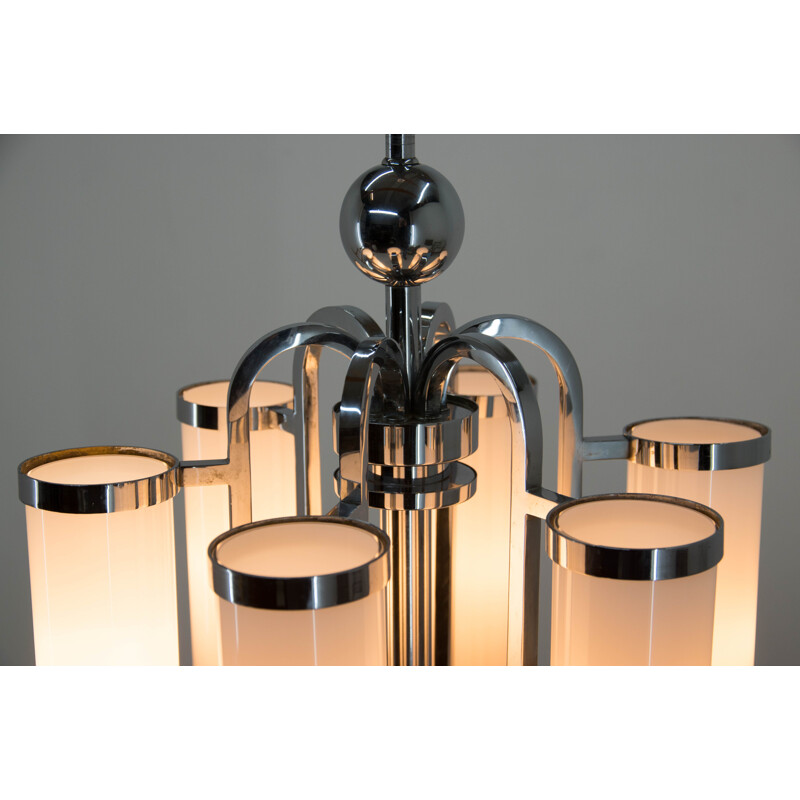 Candelabro tubular cromado bauhaus vintage, 1930