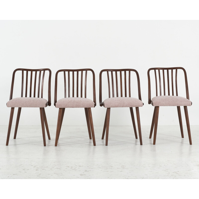 Ensemble de 4 chaises vintage par A. Suman pour Ton, 1960
