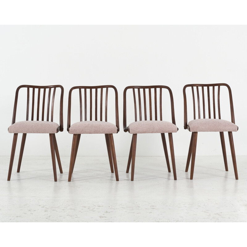 Set of 4 vintage dining chairs by A. Suman for Ton, 1960s