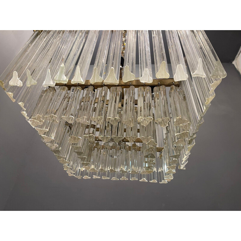 Lámpara vintage de cristal de Murano con prisma, Italia