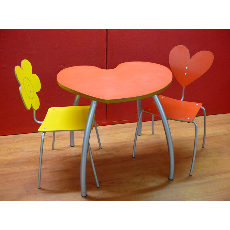 Ensemble table et 2 chaises enfant, Agatha RUIZ DE LA PRADA - 1980