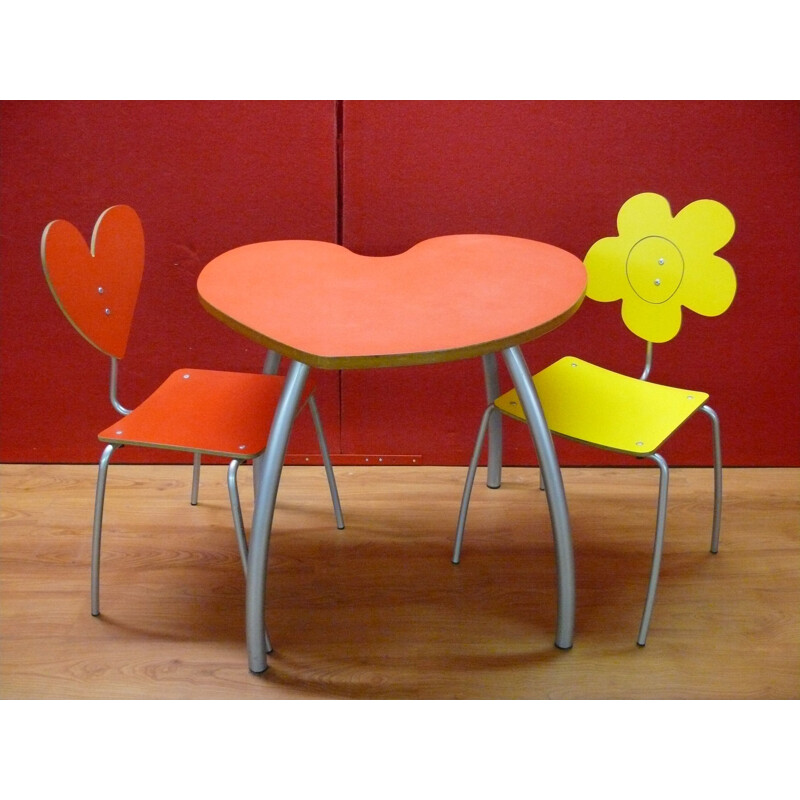 Set table and 2 kid chairs, Agatha RUIZ DE LA PRADA - 1980s