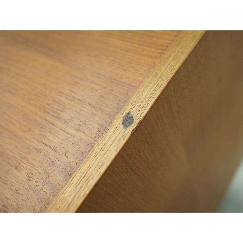 Teak vintage sideboard with sliding doors, Denmark 1970s