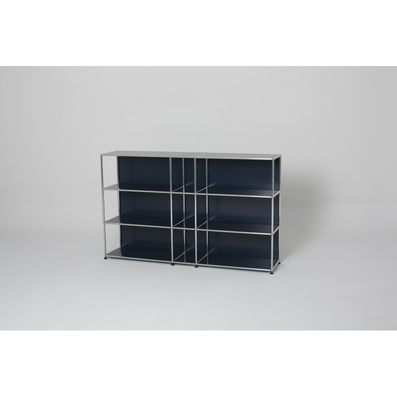 Blue USM bookcase, Fritz HALLER and Paul SCHARER - 1980s