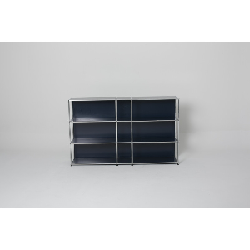 Blue USM bookcase, Fritz HALLER and Paul SCHARER - 1980s