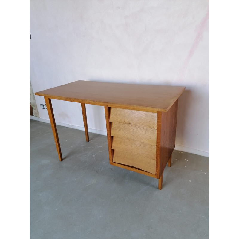 Vintage light wood desk, 1960