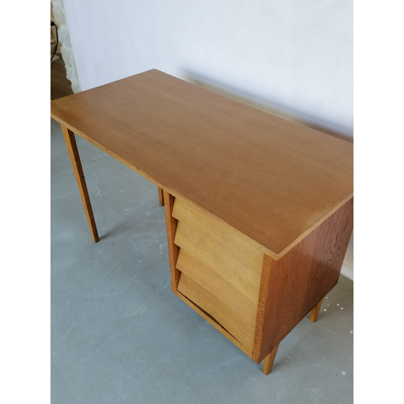 Vintage light wood desk, 1960