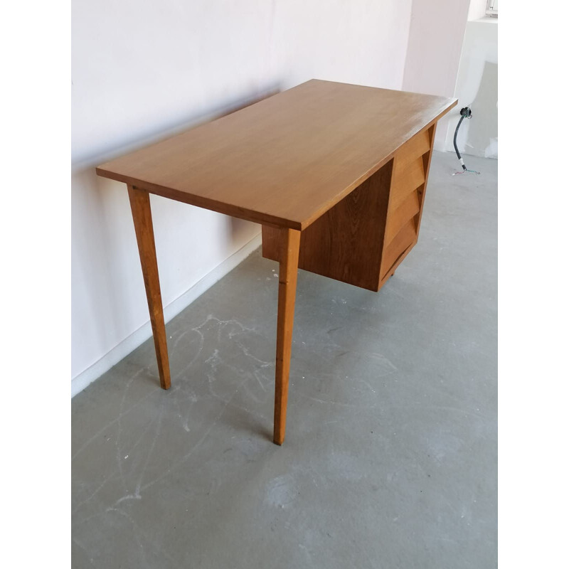 Bureau vintage en bois clair, 1960