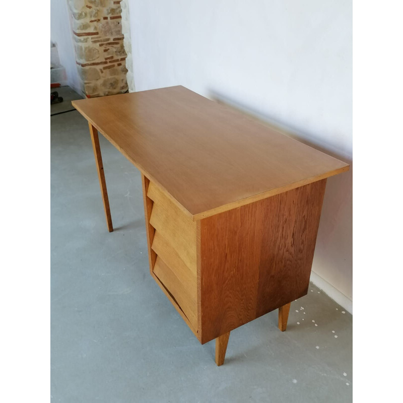 Vintage light wood desk, 1960