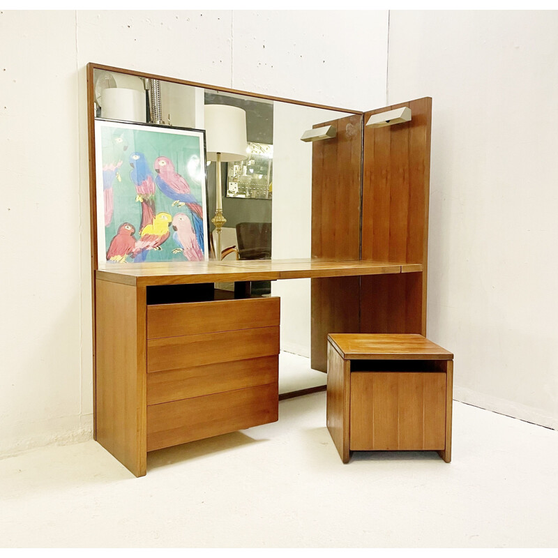 Mid-century wooden dressing table, Italy 1950s