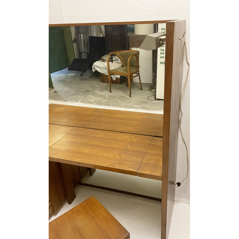 Mid-century wooden dressing table, Italy 1950s