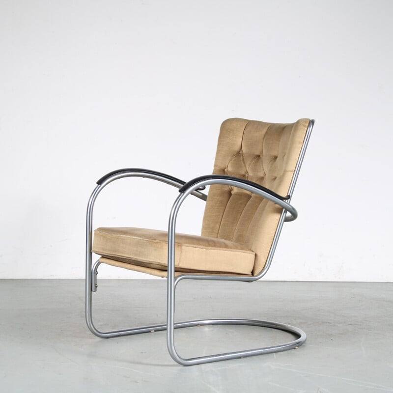 Vintage fauteuil van W.H. Gispen voor Gispen, Nederland 1950