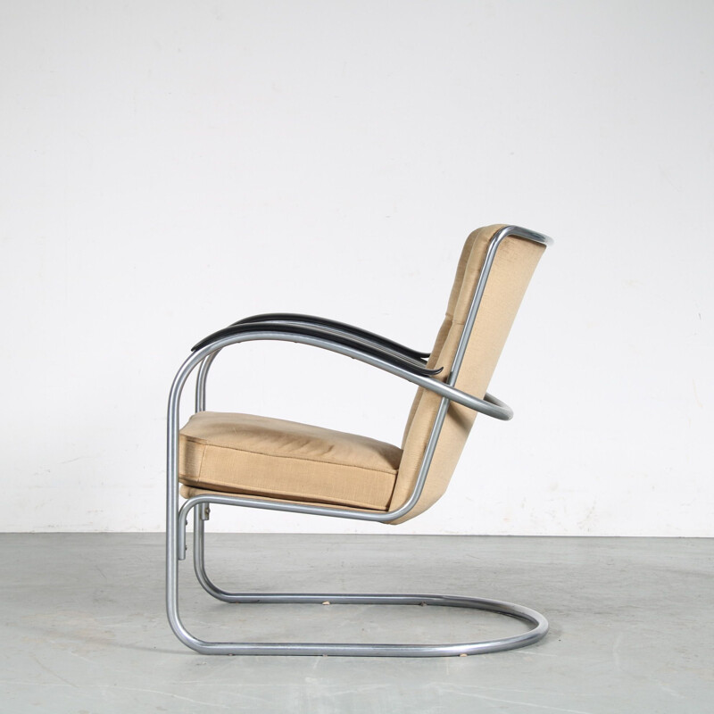 Vintage fauteuil van W.H. Gispen voor Gispen, Nederland 1950