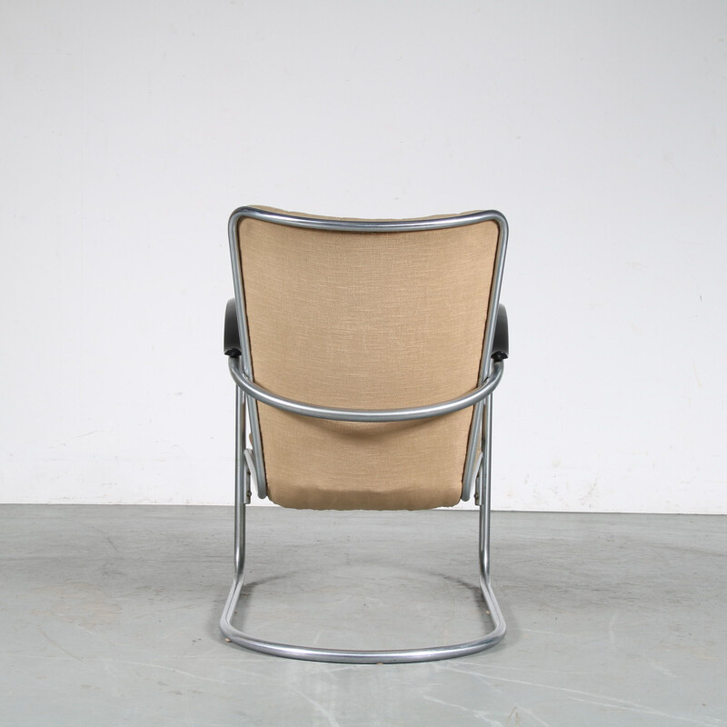 Vintage fauteuil van W.H. Gispen voor Gispen, Nederland 1950