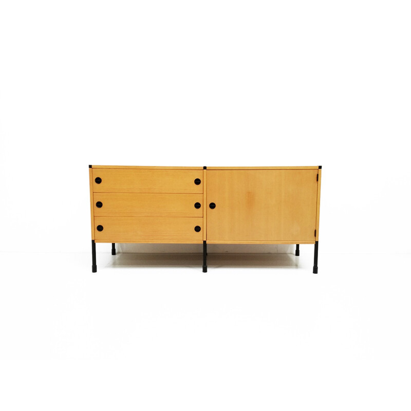 Minvielle low sideboard in ash, A.R.P. - 1950s