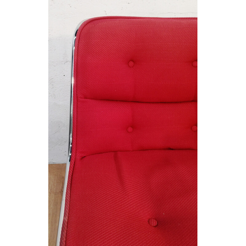 Cadeirão Vintage vermelho de Charles Pollock para Knoll, 1970