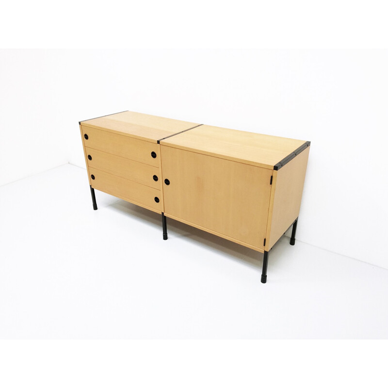 Minvielle low sideboard in ash, A.R.P. - 1950s
