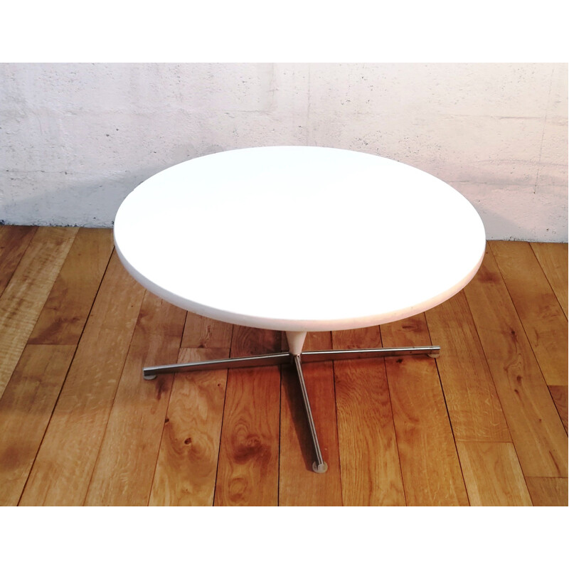 Vintage white cone coffee table by Verner Panton