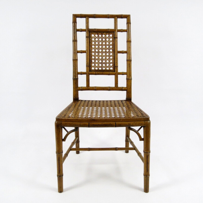 Pareja de sillas vintage de bambú sintético, 1970